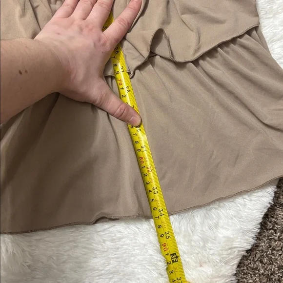 NWT Wild Fable Light Taupe Sleeveless Mock Neck Ruffle Dress Size XS - Picture 11 of 12